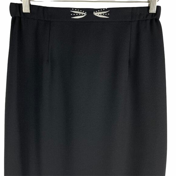 Ben Marc 2pcs Beaded Blazer Skirt Set Church Suit Black Size 10 - Picture 6 of 7